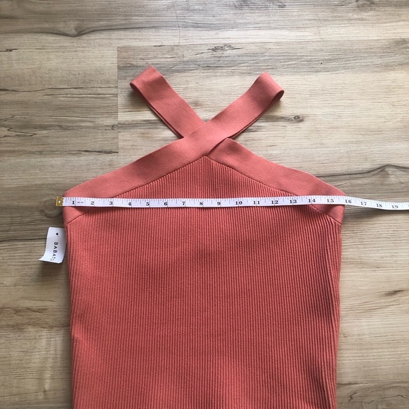 Babaton Grapefruit Coral Ribbed Cross-Strap Tank Top - Picture 6 of 11